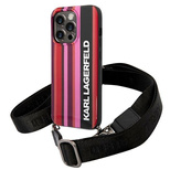 Karl Lagerfeld KLHCP14XSTSTP iPhone 14 Pro Max 6.7 &quot;hardcase pink / pink Color Stripes Strap