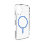 Puro Lite Mag TPU+PC Hülle kompatibel mit MagSafe für iPhone 17 - Transparent mit blauem Ring