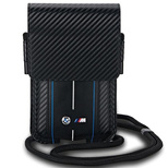 BMW Carbon &amp; Blue Stripe phone bag - black