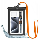 Pokrowiec Tech-Protect Waterproof Case UWC9 wodoodporny na urządzenia do 8.9" - czarno-pomarańczowy