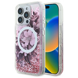 Guess Liquid Glitter Flower MagSafe iPhone 16 Pro Case - Pink