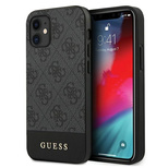 Guess GUHCP12SG4GLGR iPhone 12 mini 5,4&quot; grau/graues Hardcase 4G Stripe Collection