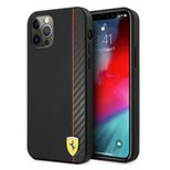 Ferrari FESAXHCP12LBK iPhone 12 Pro Max 6.7&quot; black/black hardcase On Track Carbon Stripe