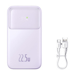 Baseus Comet Series powerbank with display 10000mAh 22.5W - purple + USB-A / USB-C cable