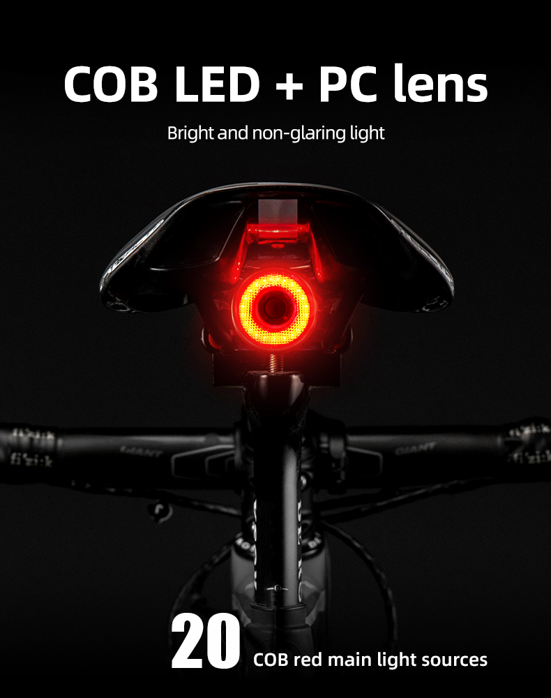 Patru moduri de iluminare ale luminii pentru biciclete Rockbros Q5