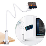 Ugreen universal holder stand phone holder tablet (up to 12cm wide) tripod lazy holder with flexible arm white (30488 LP113) - OUTLET