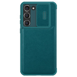 Nillkin Qin Leather Pro Case for Samsung Galaxy S23+ cover with flap camera cover green