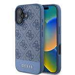 Guess 4G Bottom Stripe Hülle für iPhone 16 – Blau