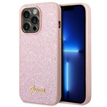 Guess Glitter Script Case für iPhone 14 Pro Max - Rosa