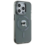 Karl Lagerfeld KLHMP15LHLSKIK iPhone 15 Pro 6.1&quot; black/black hardcase IML Metal Karl Head MagSafe