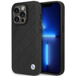 Etui BMW Leather Quilted na iPhone 14 Pro - czarne