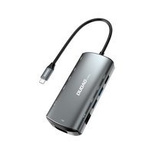 Dudao 11in1 multifunctional HUB USB Type C - USB Type C PD 60 W / HDMI / 3.5 mm mini jack / 1x USB 2.0 / SD card reader micro SD / VGA / RJ45 / 3x USB 3.2 Gen 1 gray (A15Pro gray)