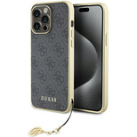 Guess 4G Charms Collection Hülle für iPhone 15 Pro Max – Grau