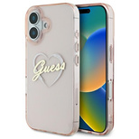 Guess IML Heart iPhone 16 Case - Pink