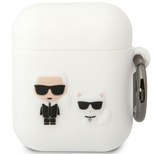 Karl Lagerfeld KLACA2SILKCW AirPods 1/2 cover white/white Silicone Karl &amp; Choupette