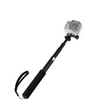 Selfie stick z uchwytem na kamerę - czarny