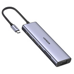 Ugreen USB-C 10in1 hub USB-C HDMI Ethernet USB-A 5GB/s SD/TF minijack - gray