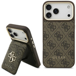 Guess 4G Hülle mit Magsafe Wallet für iPhone 17 Pro Max - Braun