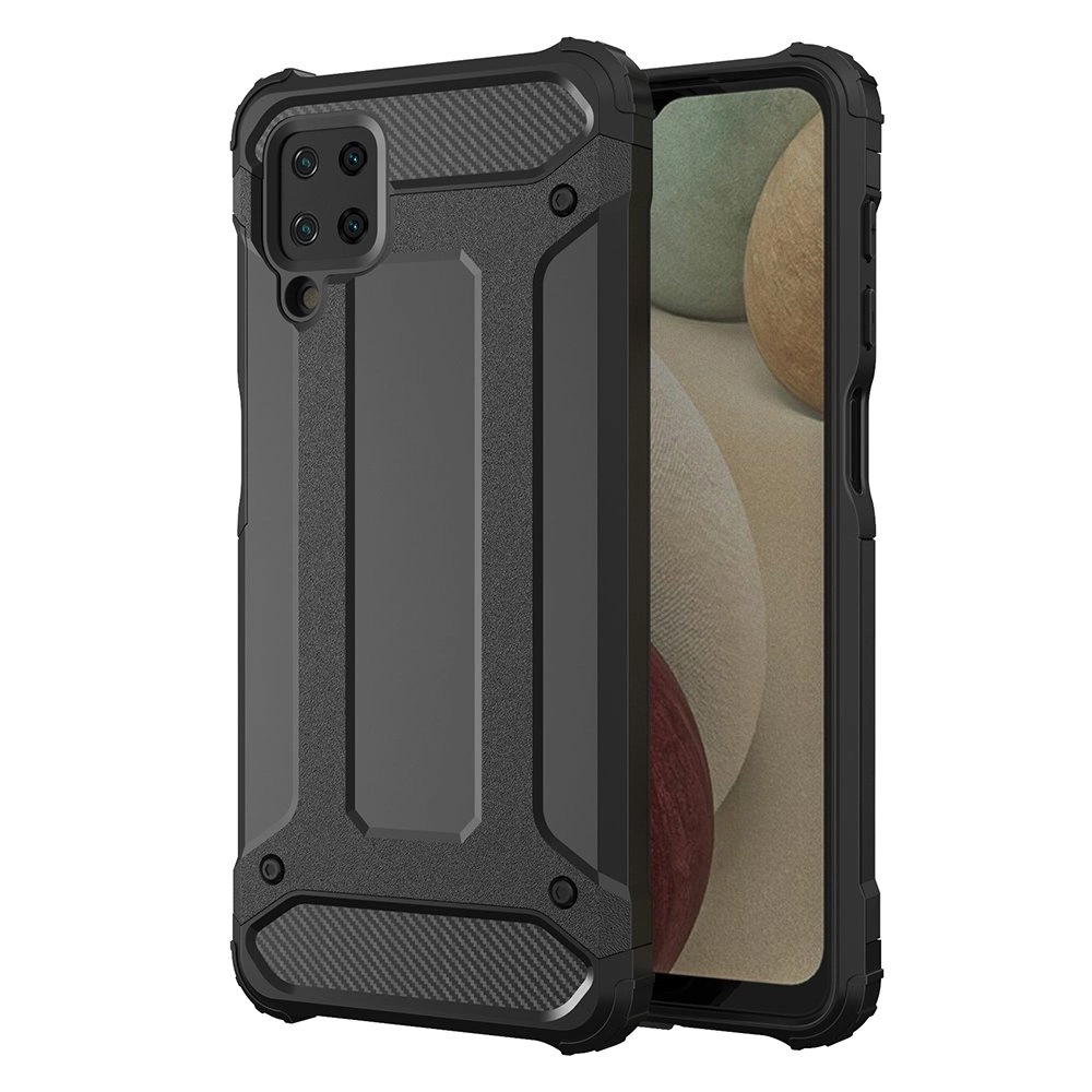 Hybrid Armor Case Tough Rugged Cover for Samsung Galaxy A12 / Galaxy M12  black - B2B wholesaler.hurtel.com