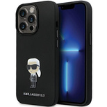 Karl Lagerfeld KLHCP14XSMHKNPK Hülle für iPhone 14 Pro Max 6,7&quot; – schwarz Silikon Ikonik Metall Pin