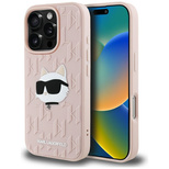 Karl Lagerfeld 3D Rubber Monogram &amp; Choupette iPhone 16 Pro Case - Pink