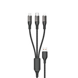 Schnellladekabel 120W 1m 3in1 USB - USB-C / microUSB / Lightning Dudao L22X - Silber