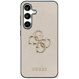 Guess Grained Big 4G Logo Small Classic Logo Case für Samsung Galaxy S25 Ultra beige