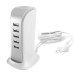 Dudao 5x USB charger with built-in EU power cable white (A5EU)