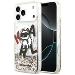Karl Lagerfeld Liquid Glitter Choupette Logo MagSafe Case für iPhone 17 Pro Max – Transparent