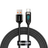 Baseus Display Fast Charging Data USB-A / USB-C 66W 1 m cable - black