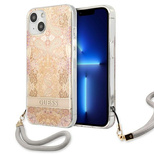 Guess GUHCP13SHFLSD iPhone 13 mini 5.4&quot; gold/gold hardcase Flower Strap