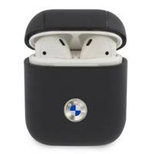 Etui BMW Genuine Leather Silver Logo na AirPods 1/2 - granatowe