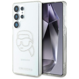 Karl Lagerfeld Strasssteine ​​Karl Head Logo Samsung Galaxy S25 Ultra Transparente Hülle