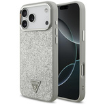Guess Glitter Triangle Logo MagSafe case for iPhone 17 Pro Max - silver