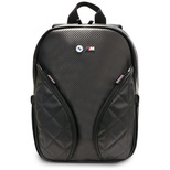 BMW Carbon Pockets &amp; Metal Logo 16" Laptop Backpack - Black