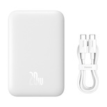 Baseus Magnetic Mini Air PPCXM06A 6000mAh 20W Power Bank with Simple Series USB-C Cable - White