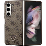 Guess Leather 4G Triangle Strass case for Samsung Galaxy Z Fold 5 - brown