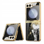 Tech-Protect Mood Marble Case for Samsung Galaxy Z Flip 5 - Black and Gold