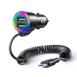 Joyroom 3-in-1 fast car charger with USB-C cable 1.5m 17W black (JR-CL24)