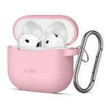 Etui Tech-Protect Silicone Hook na AirPods 4 - różowe