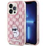 Karl Lagerfeld Monogram Choupette case for iPhone 15 Pro Max - pink