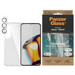 Zestaw PanzerGlass Bundle 3in1 etui przezroczyste + folia + osłona aparatu do Samsung Galaxy S23