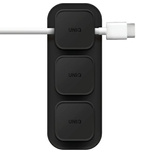 Magnetischer Kabel-Organizer Uniq Pod Mag + Sockel dunkelgrau/anthrazitgrau