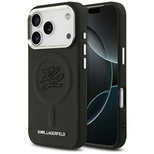 Karl Lagerfeld Initial &amp; Metal Logo MagSafe Case for iPhone 17 Pro - Black