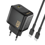 Ładowarka sieciowa Dudao A28C 45W GaN + kabel USB-C - czarna