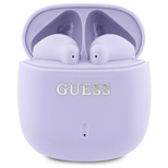 Guess słuchawki Bluetooth GUTWSJ14ESGU    TWS + stacja dokująca fioletowy/purple Printed Classic Logo