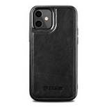 iCarer Leather Oil Wax case covered with natural leather for iPhone 12 mini black (ALI1204-BK)