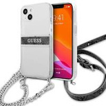 Guess GUHCP13MKC4GBSI iPhone 13 6.1&quot; Transparent hardcase 4G Gray Strap Silver Chain