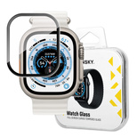 Wozinsky Full Glue Tempered Glass Panzerglas für Apple Watch 49mm 9H Vollbild mit schwarzem Rahmen
