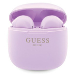 Guess GUTWST26PSU TWS Bluetooth headphones + docking station - purple Classic EST Logo